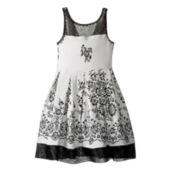 Bonnie Jean Black and White Floral Girls Dress, Size 16 - Picture 1 of 10